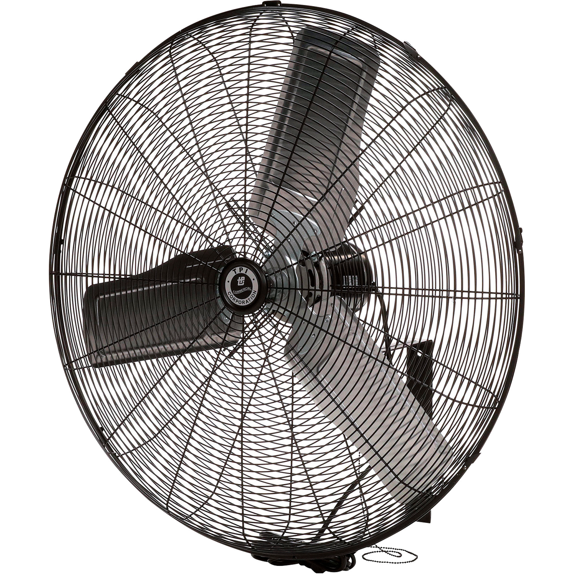 TPI Commercial Wall Mount Fan - 30in. Dia., 6700 CFM, Pull Chain Switch, Model# CACU30-W